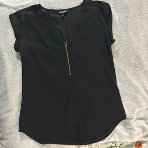 Express women’s short sleeve blouse with zipper